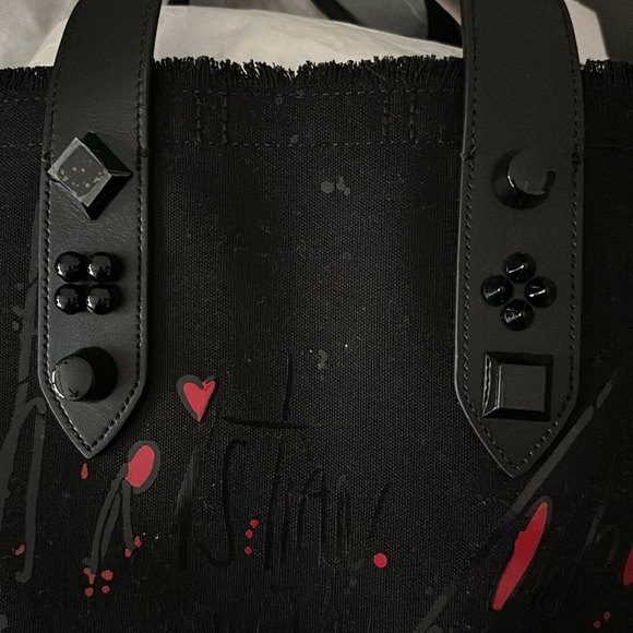 NWT Christian Louboutin Black/Black Small Frangibus Tote Bag and dust bag! - Picture 7 of 16